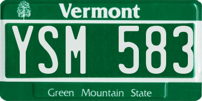 VT license plate YSM583