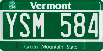 VT license plate YSM584