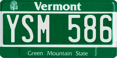 VT license plate YSM586