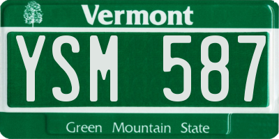 VT license plate YSM587