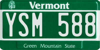 VT license plate YSM588