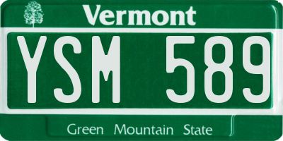 VT license plate YSM589