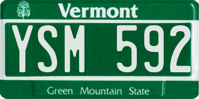 VT license plate YSM592