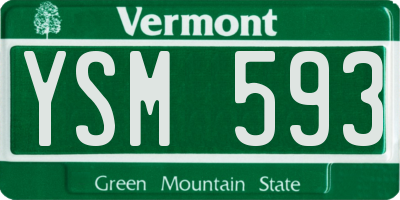 VT license plate YSM593