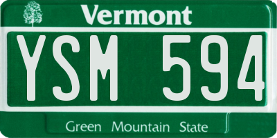 VT license plate YSM594