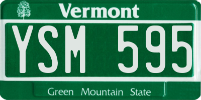 VT license plate YSM595