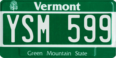 VT license plate YSM599
