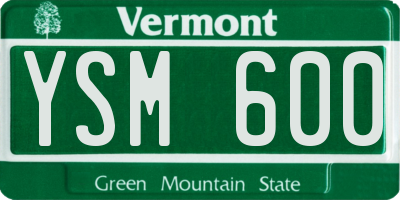 VT license plate YSM600