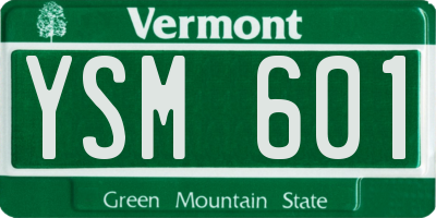 VT license plate YSM601