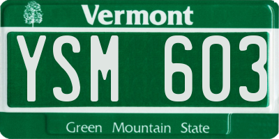 VT license plate YSM603