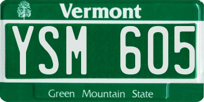 VT license plate YSM605