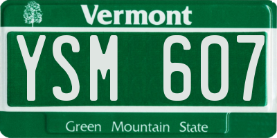 VT license plate YSM607