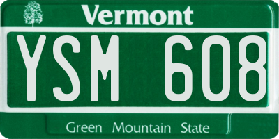 VT license plate YSM608