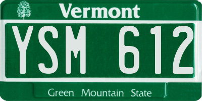 VT license plate YSM612