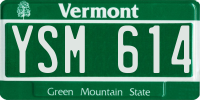 VT license plate YSM614