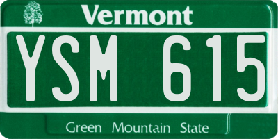 VT license plate YSM615