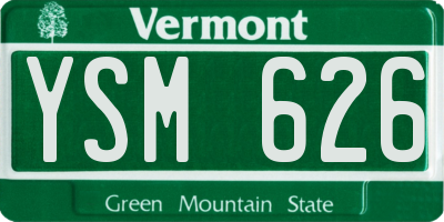 VT license plate YSM626
