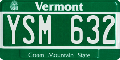 VT license plate YSM632