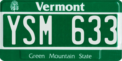 VT license plate YSM633