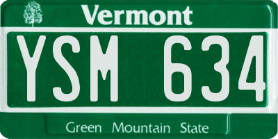 VT license plate YSM634