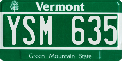 VT license plate YSM635