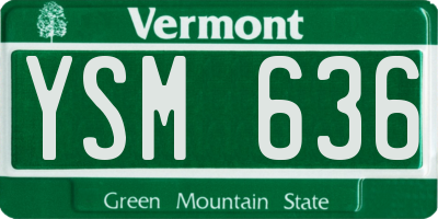 VT license plate YSM636