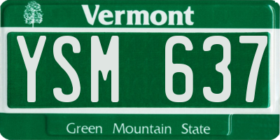 VT license plate YSM637