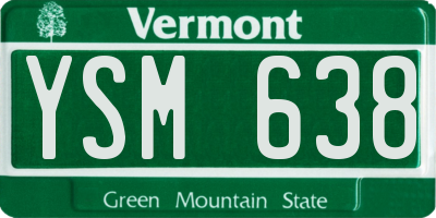 VT license plate YSM638