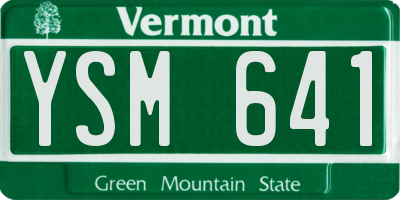 VT license plate YSM641