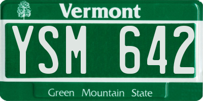 VT license plate YSM642