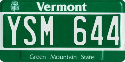 VT license plate YSM644