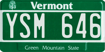 VT license plate YSM646