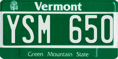 VT license plate YSM650