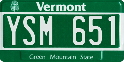 VT license plate YSM651