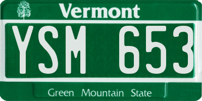 VT license plate YSM653