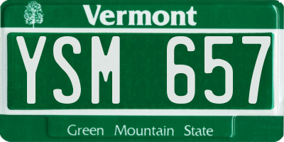VT license plate YSM657