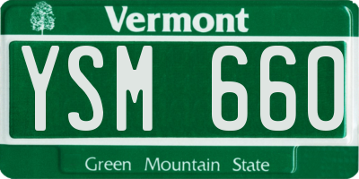 VT license plate YSM660