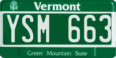 VT license plate YSM663