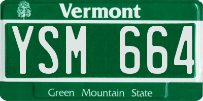VT license plate YSM664