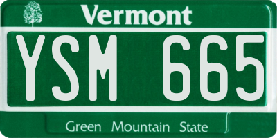 VT license plate YSM665