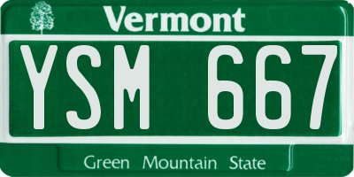 VT license plate YSM667