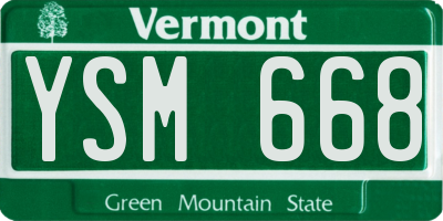VT license plate YSM668