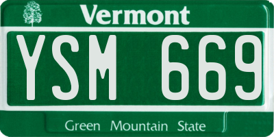 VT license plate YSM669