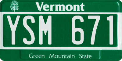 VT license plate YSM671