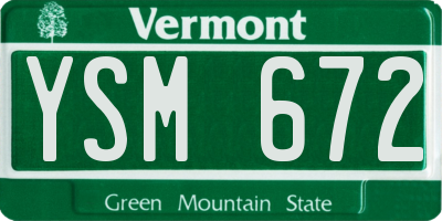 VT license plate YSM672