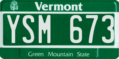 VT license plate YSM673