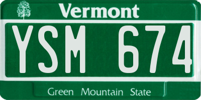 VT license plate YSM674