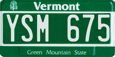 VT license plate YSM675