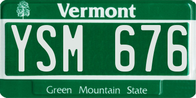VT license plate YSM676