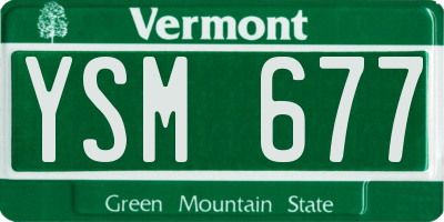 VT license plate YSM677